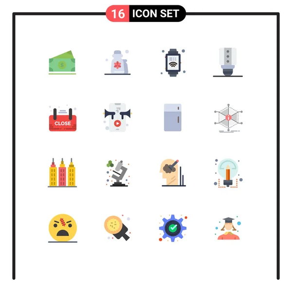 Universal Icon Symbols Group Cores Planas Modernas Sinal Close Relaxamento — Vetor de Stock