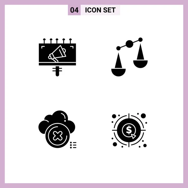 Stock Vector Icon Pack Mit Linienzeichen Und Symbolen Für Anzeige — Stockvektor