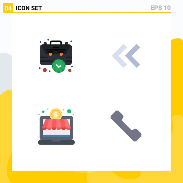 Mobile Interface Flat Icon Set Mit Piktogrammen Aus Tasche Investition — Stockvektor