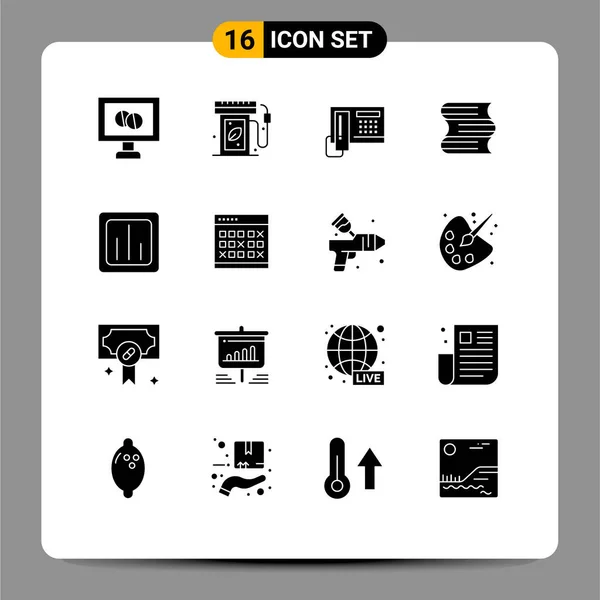 Mobile Interface Solid Glyph Set Mit Piktogrammen Für Bericht Diagramm — Stockvektor