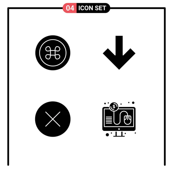 Stock Vector Icon Pack Line Signs Symbols Food Click Arrow — Stock Vector