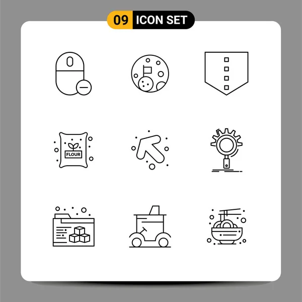 Stock Vector Icon Pack Mit Linienzeichen Und Symbolen Für Links — Stockvektor