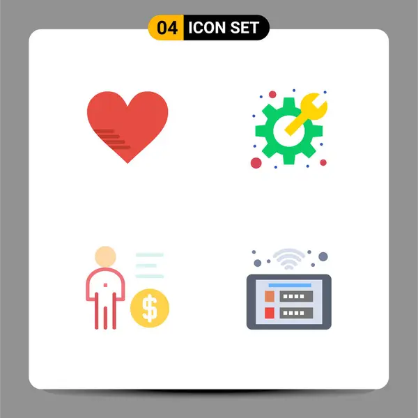 Universal Icon Symbols Group Modern Flat Icons Heart Management Favorite — Stock Vector