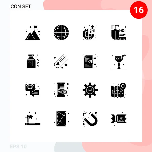 세계적 마우스 요소의 창조적 Glyphs — 스톡 벡터