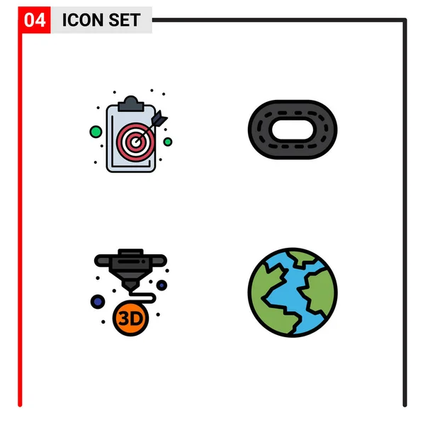 Ensemble Symboles Modernes Icônes Interface Utilisateur Signes Pour Machine Objectif — Image vectorielle