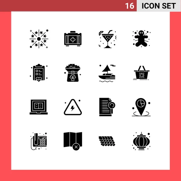 Universal Icon Symbols Gruppo Moderni Glifi Solidi Checklist Halloween Vetro — Vettoriale Stock