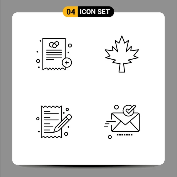 Stock Vector Icon Pack Znaki Symbole Linii Dla Lekarza Papier — Wektor stockowy
