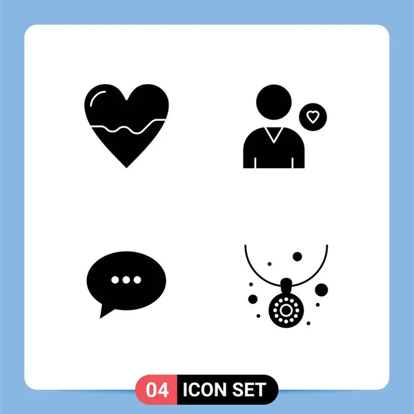 Conjunto Icones Modernos Símbolos Sinais Para Anatomia Amor Hospital Coração — Vetor de Stock