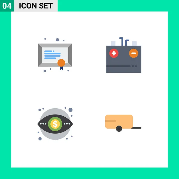 Signes Icône Plate Universelle Symboles Diplôme Entreprise Étude Charge Marketing — Image vectorielle