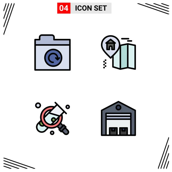 Set Modern Icons Symbols Signs Folder Search Home Business Logistic — Stock Vector