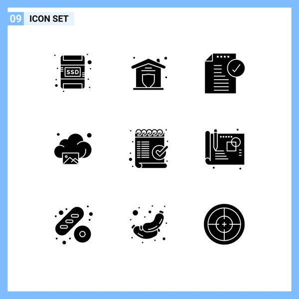 Creative Icons Modern Econs Design Elements Checklist Technology Approved Image — стоковый вектор