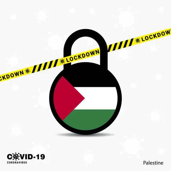 Palestina Lock Deshizo Lock Coronavirus Conciencia Pandémica Plantilla Covid Lock — Vector de stock