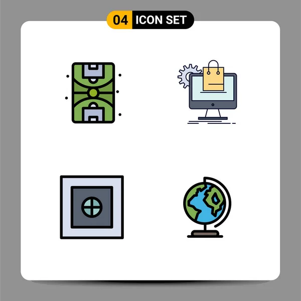 Universal Icon Symbols Group Modern Filledline Flat Colors City Money — Stock Vector