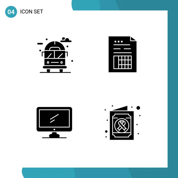 Stock Vector Icon Pack Sinais Linha Símbolos Para Cidade Computador — Vetor de Stock