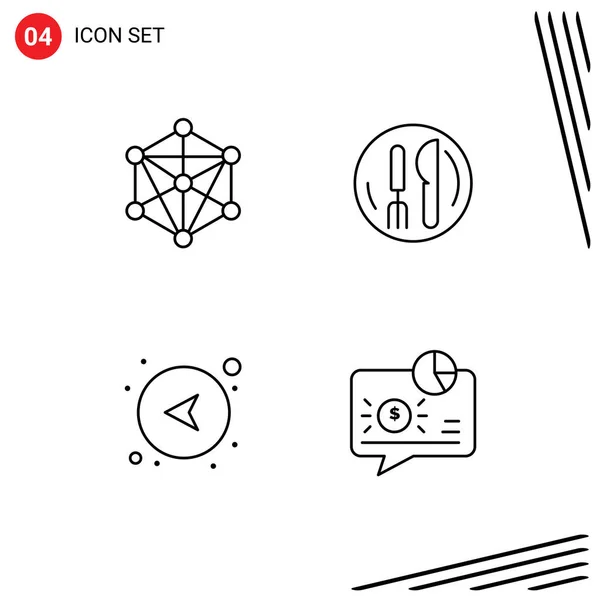 Set Von Modernen Symbolen Symbole Zeichen Für Daten Richtung Maschine — Stockvektor