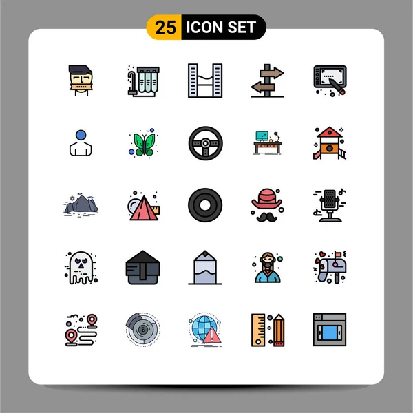 Conjunto Iconos Interfaz Usuario Moderna Símbolos Signos Para Lápiz Viaje — Vector de stock