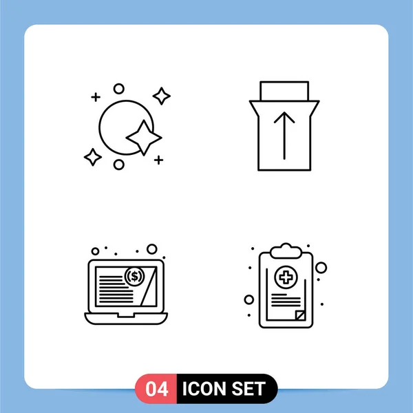 Set Modern Icons Symbols Signs Astronomy Finances Space Slide Chart — Stock Vector
