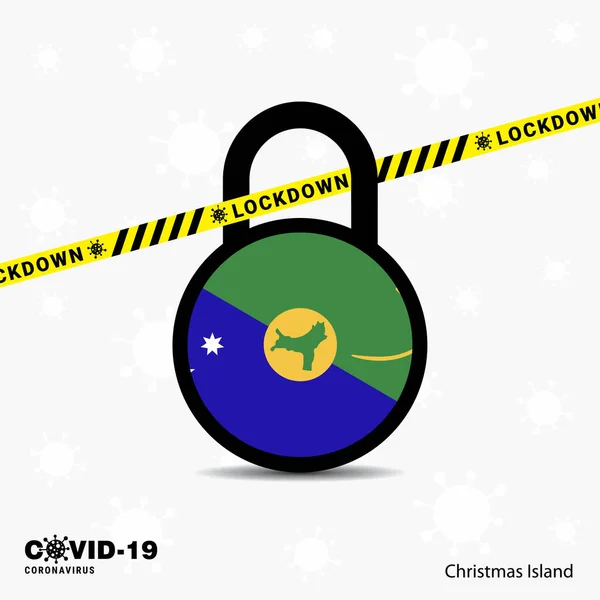Christmas island Lock DOwn Lock Coronavirus pandemic awareness Template. COVID-19 Lock Down Design