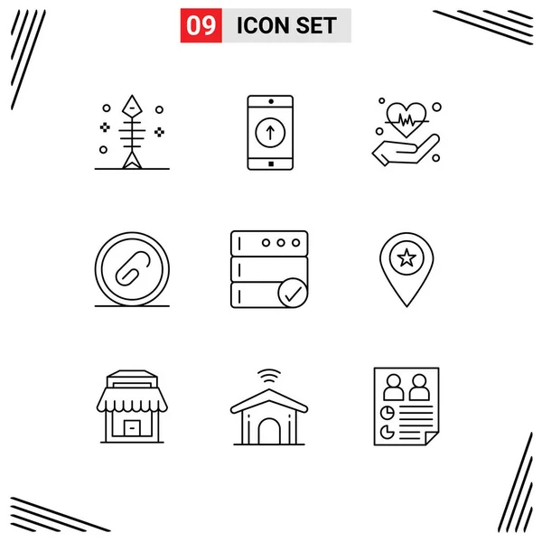 Stock Vector Icon Pack Sinais Linha Símbolos Para Pin Extensão —  Vetores de Stock