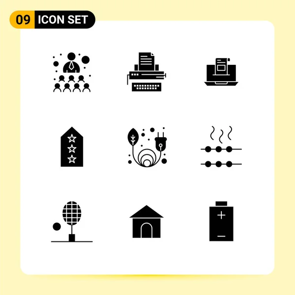 Pictogram Set Simple Solid Glyphs Military Mail Paper Letter Mail — 스톡 벡터
