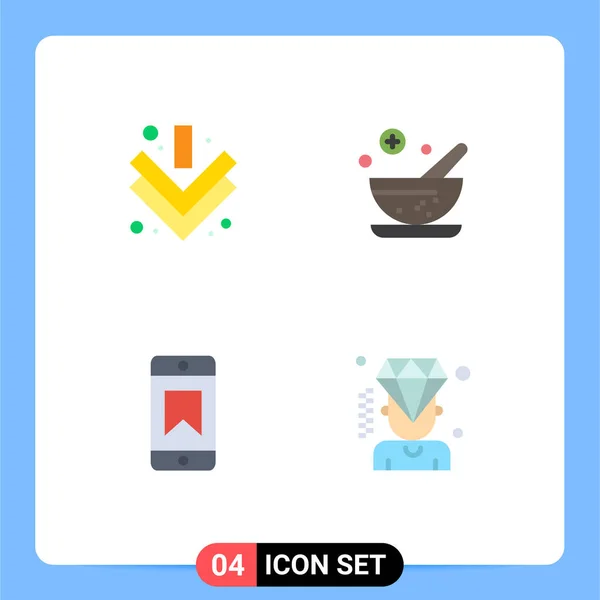 Set Vector Flat Icons Grid Arrow Business Healthcare Achievements Diamond — Stock Vector