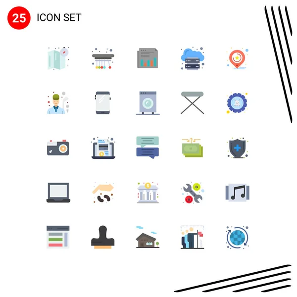 Universal Icon Symbols Group Modern Flat Colores Internet Hosting Negocios — Vector de stock