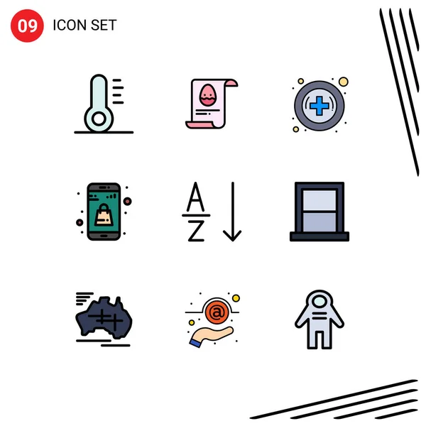 Set Iconos Interfaz Usuario Moderna Símbolos Signos Para Dormitorio Ordenar — Vector de stock