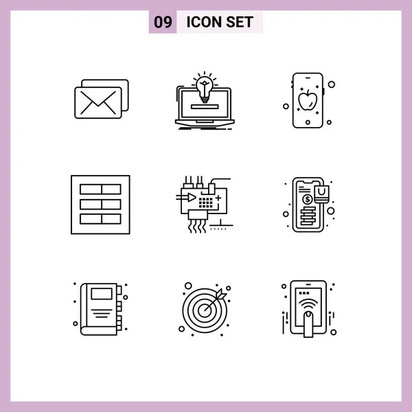 Stock Vector Icon Pack Signos Símbolos Línea Para Personalizar Móvil — Archivo Imágenes Vectoriales