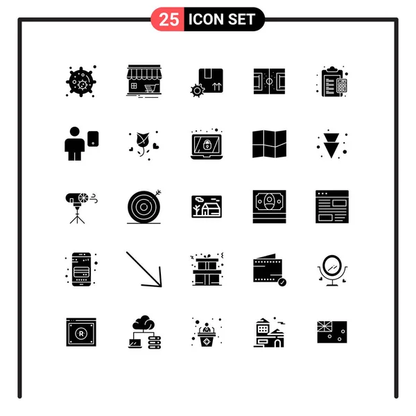 Stock Vector Icon Pack Mit Linienzeichen Und Symbolen Für Berechnung — Stockvektor