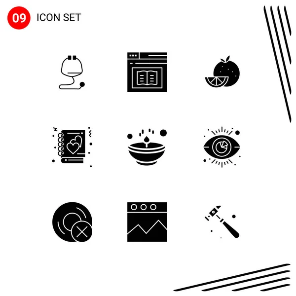 Stock Vector Icon Pack Líneas Signos Símbolos Para Historia Amor — Vector de stock