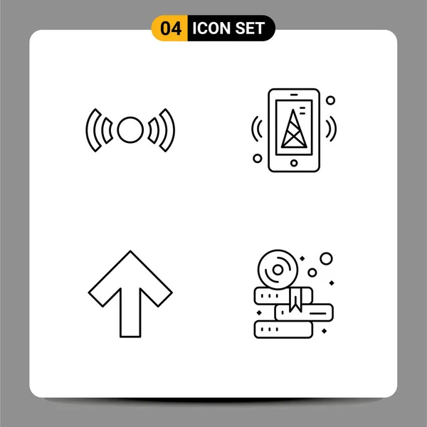 Pictogram Set Van Eenvoudige Filledline Platte Kleuren Van Basis Pijl — Stockvector