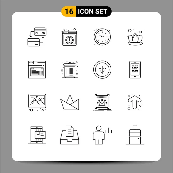 Stock Vector Icon Confezione Segni Simboli Linea Web Internet Casa — Vettoriale Stock