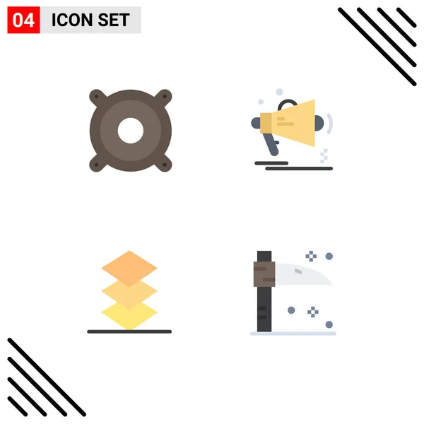 Confezione Moderne Icone Piatte Segni Simboli Supporti Stampa Web Come — Vettoriale Stock