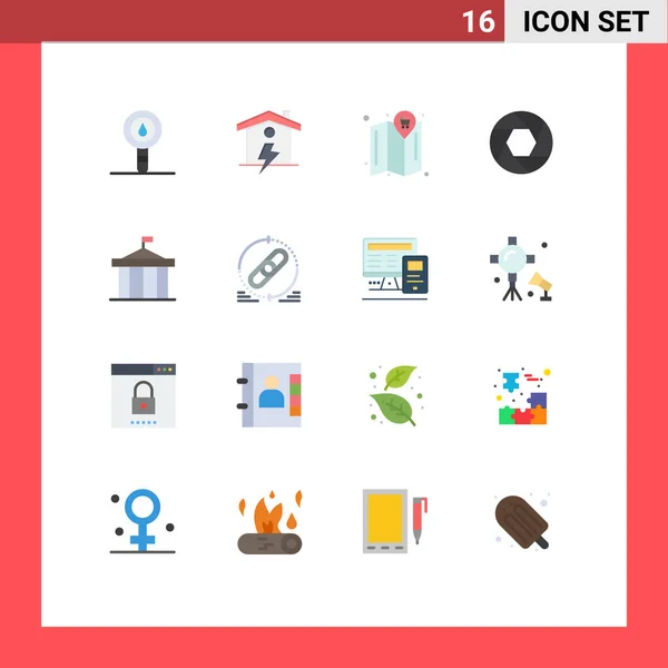 Universal Icon Symbols Group Modern Flat Colors Citadel Photo Power — Διανυσματικό Αρχείο