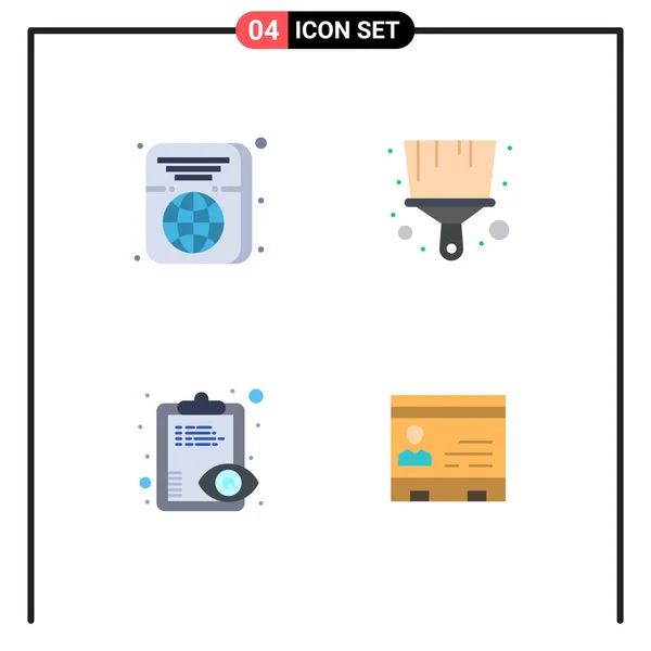 Pictogram Set Simple Flat Icons Passports View Tool Editable Vector — 스톡 벡터