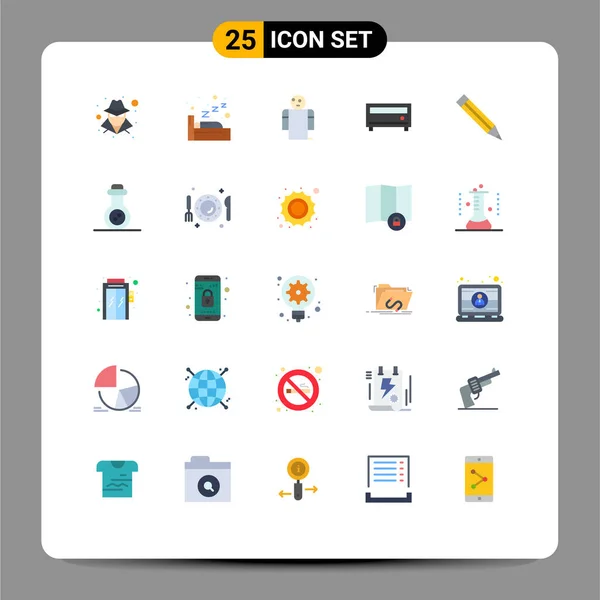 Universal Icon Symbols Group Cores Planas Modernas Arma Massa Escola — Vetor de Stock