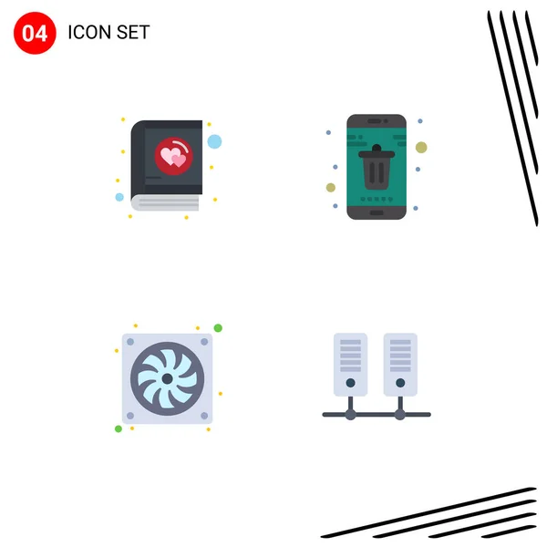 Universal Flat Icons Set Für Web Und Mobile Anwendungen Buch — Stockvektor