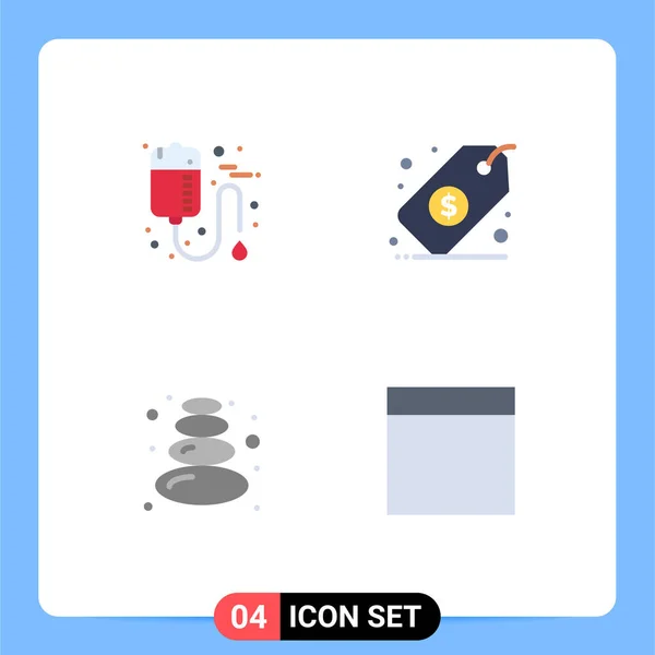 Pictogram Set Simple Flat Icons Bag Sauna Care Management Stone — 스톡 벡터