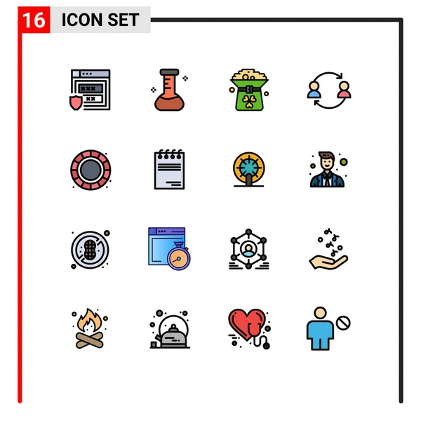 Universal Icon Symbols Group Modern Flat Color Filled Lines Color — 스톡 벡터