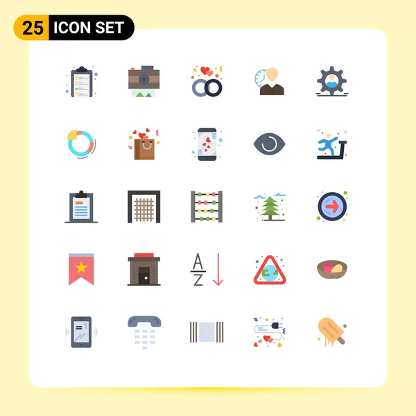 2014 Mobile Interface Flat Color Set Pictograms Time Personal Engagement — 스톡 벡터