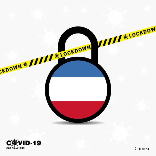 Crimea Lock Deshizo Lock Coronavirus Conciencia Pandémica Plantilla Covid Lock — Vector de stock