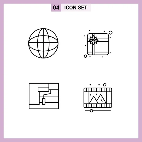 Universal Icon Symbols Group Modern Filledline Flat Colores Del Mundo — Archivo Imágenes Vectoriales