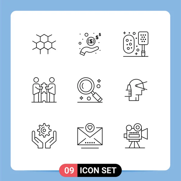Stock Vector Icon Pack Line Signs Symbols Interface Partners Bath — Stock Vector