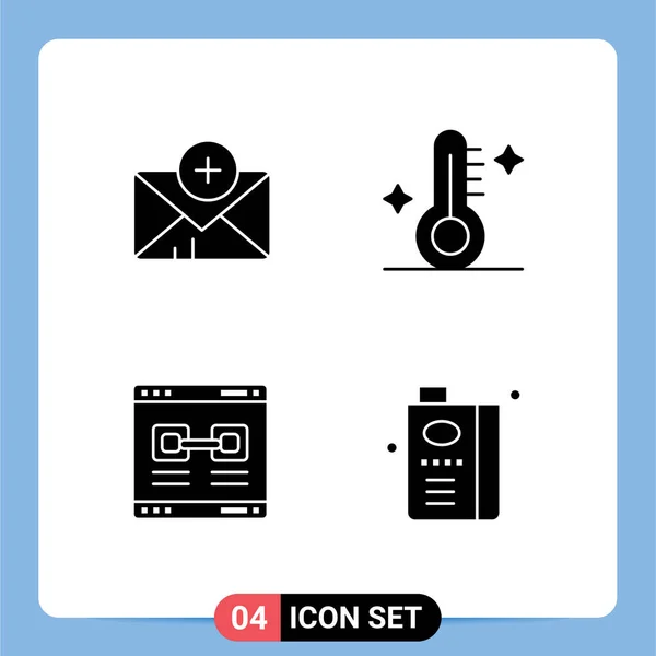 Universal Solid Glyphs Set Web Mobile Applications Medical Promote Medical — Stock Vector