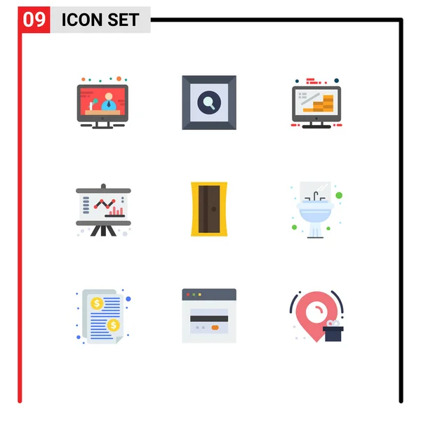 Set Modern Icons Symbols Signs Tool Education Finance Management Chart — Stock Vector