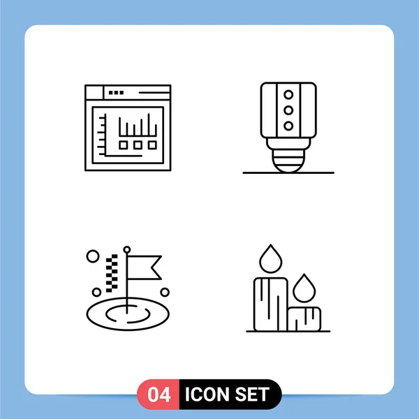 Tematikus Vector Filledline Flat Színek Szerkeszthető Szimbólumok Böngésző Cél Statikus — Stock Vector