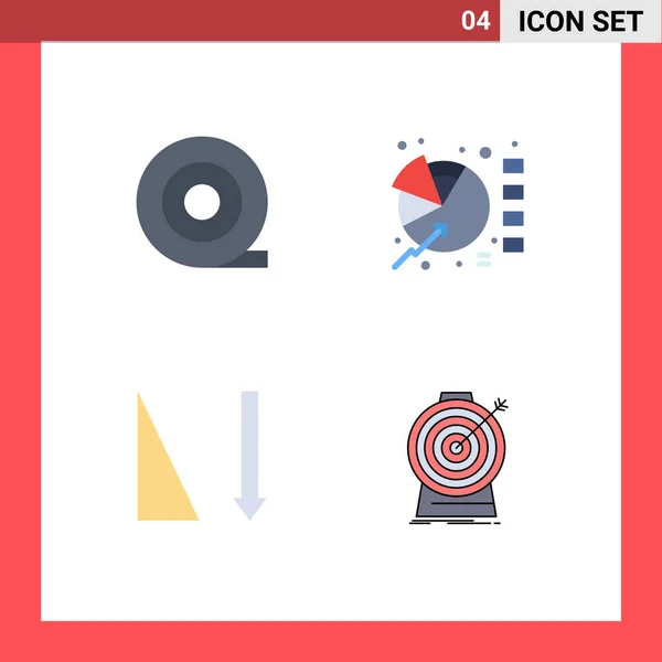 User Interface Flat Icon Pack Signes Symboles Modernes Bande Mise — Image vectorielle