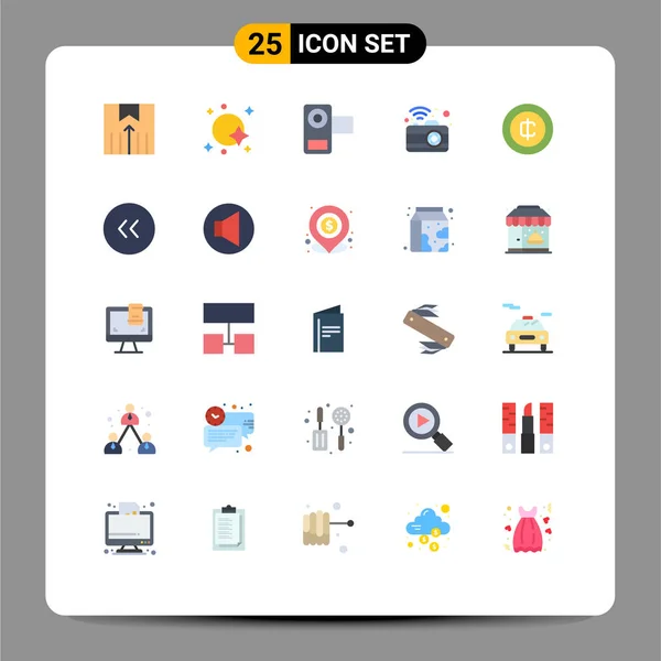 Vector Icon Pack Line Signs Symbols Network Communication 우주선 카메라 — 스톡 벡터