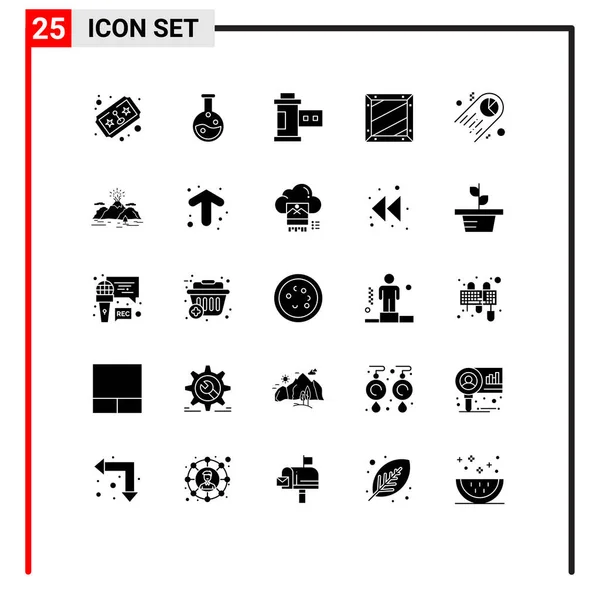 Set Modern Icons Symbols Signs Pie Programing Film Development Coding — Stock Vector
