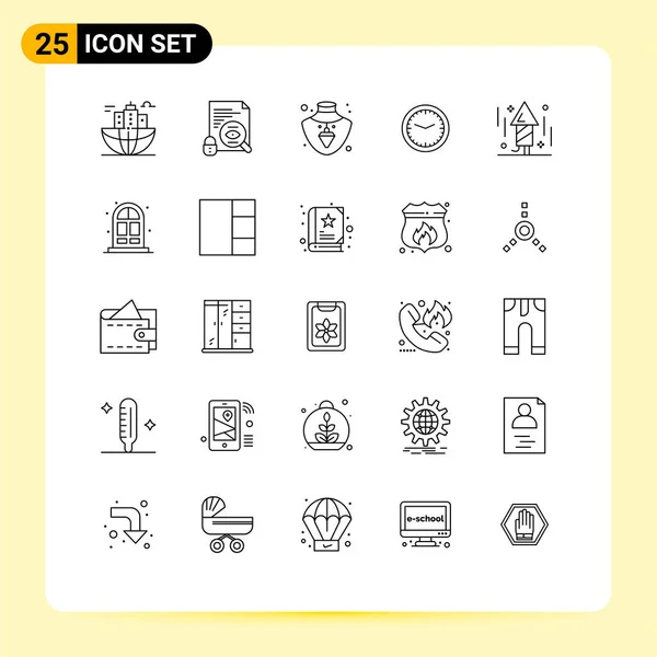 Set Iconos Interfaz Usuario Moderna Símbolos Signos Para Celebración Pared — Vector de stock